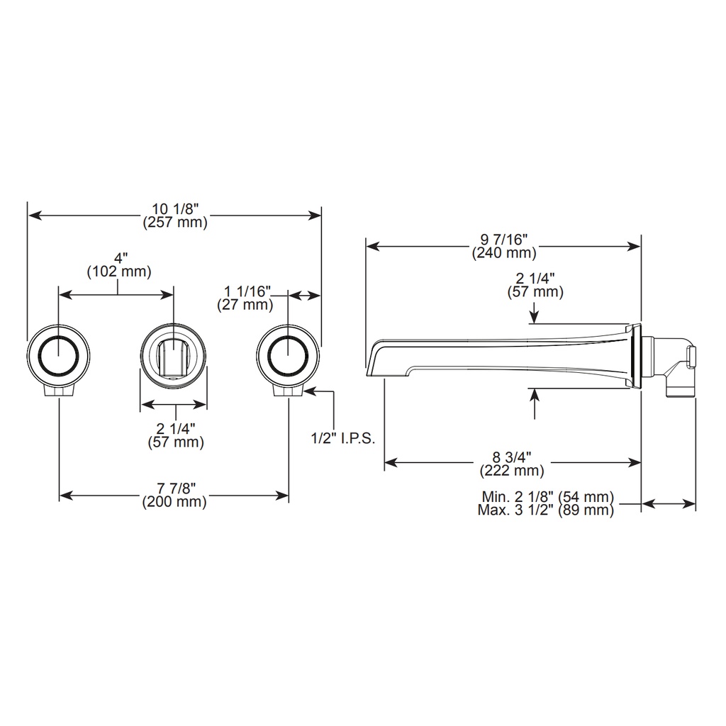 Brizo T65898LF-GLLHP-ECO Levoir Wall Mount Lavatory O Handles