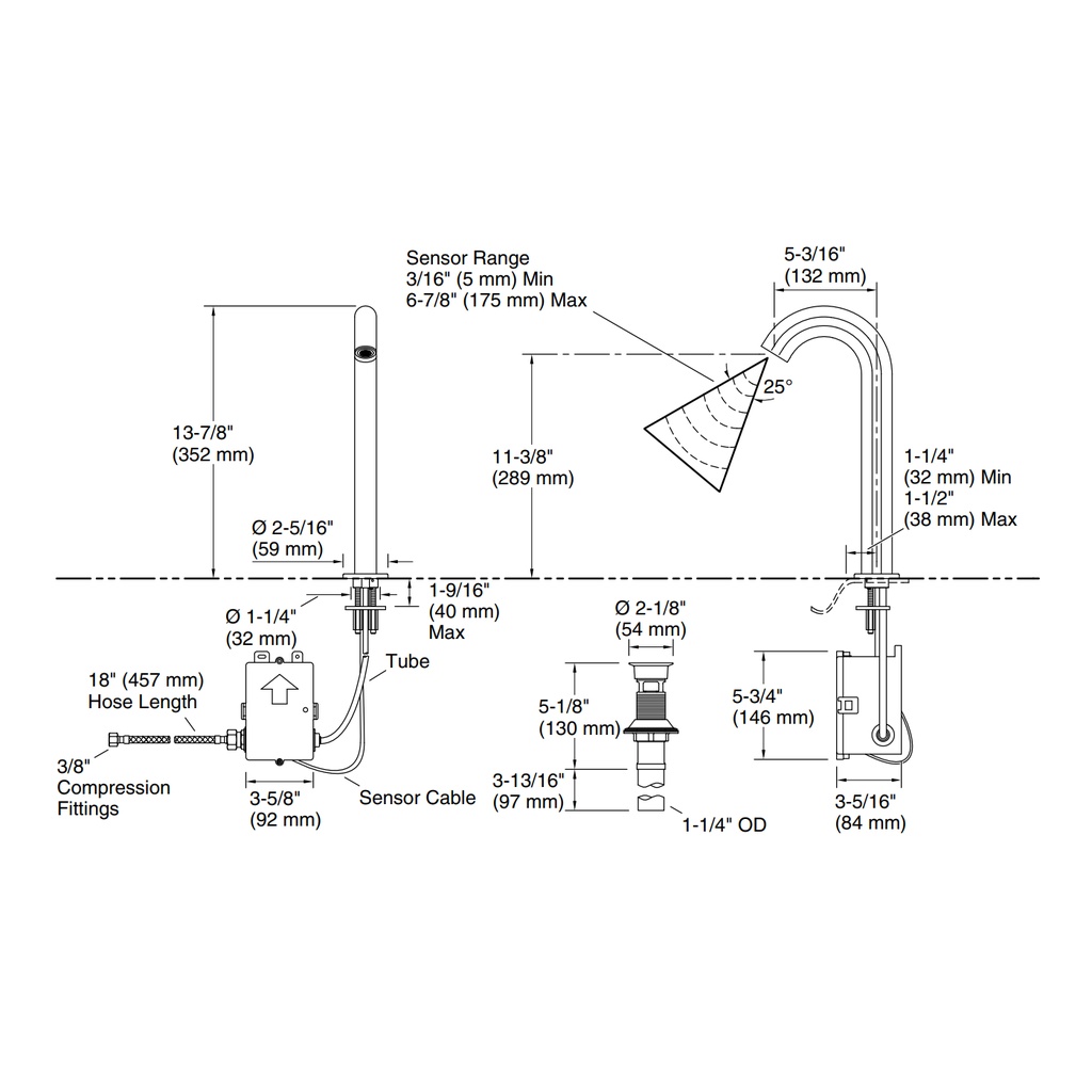 Kohler 103B86-SANA-BL Oblo Tall Dm-Ac- Single Supply