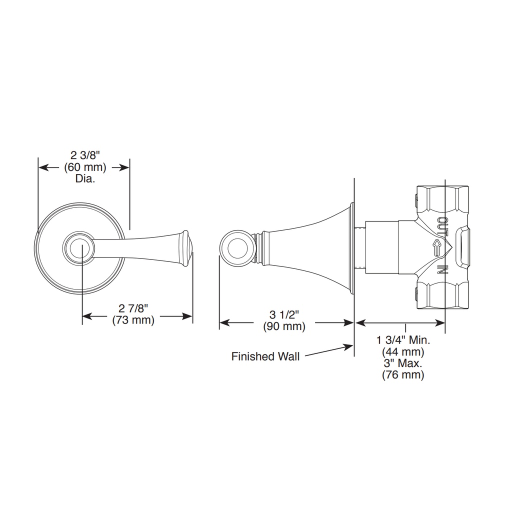 Brizo T66605-PC Baliza High Flow Volume Control Trim