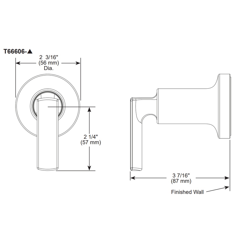 Brizo T66606-BNX Kintsu Sensori Volume Control Leve R