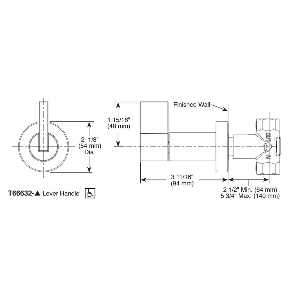 Brizo T66632-SL Litze Sensori Volume Control Trim -Lever
