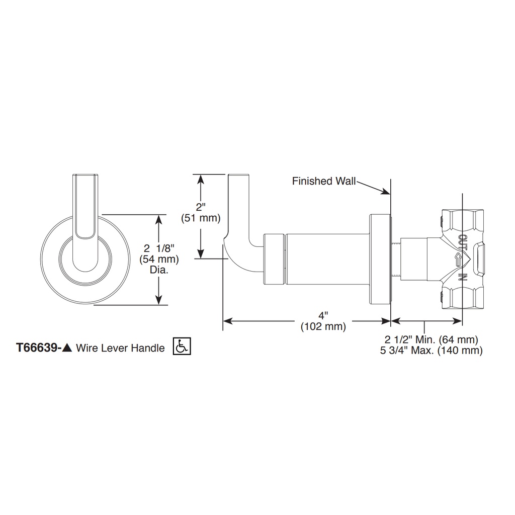 Brizo T66639-PC Sensori Volume Control Wire H Andle