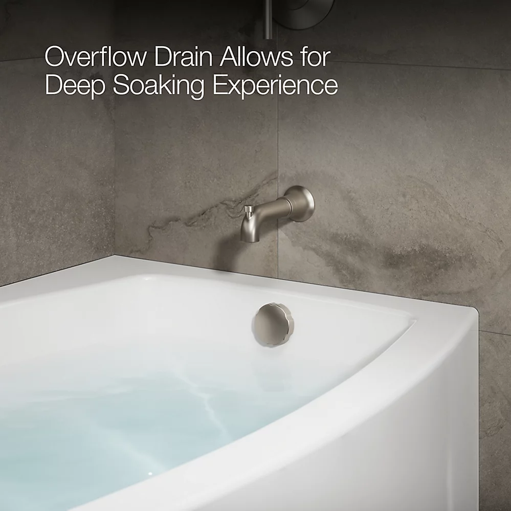 Kohler 1100-RA-0 Expanse Curved Right Drain Apron Bath White