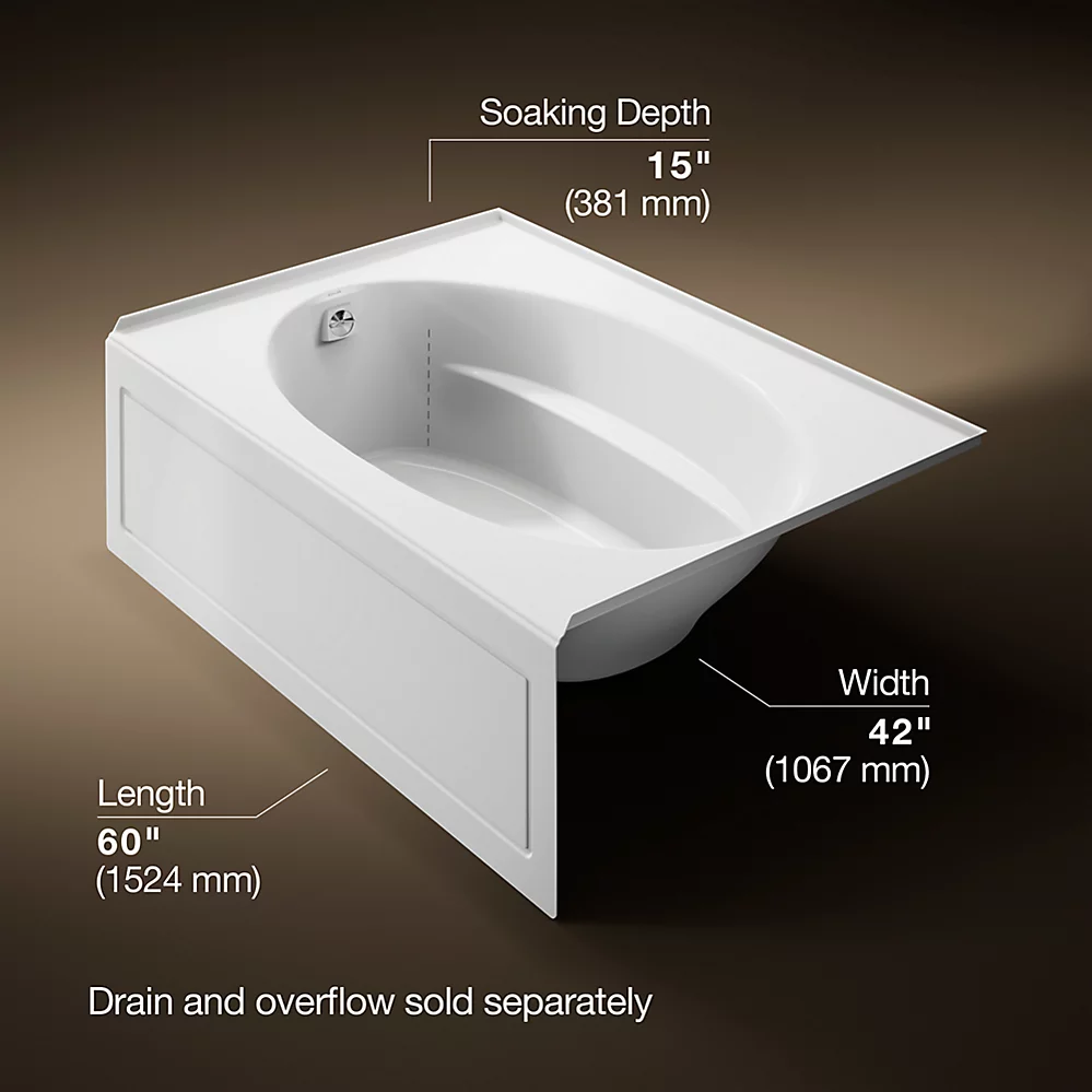 Kohler 1113-LA-0 Windward 60X42 Ia Bath, Lh Drain