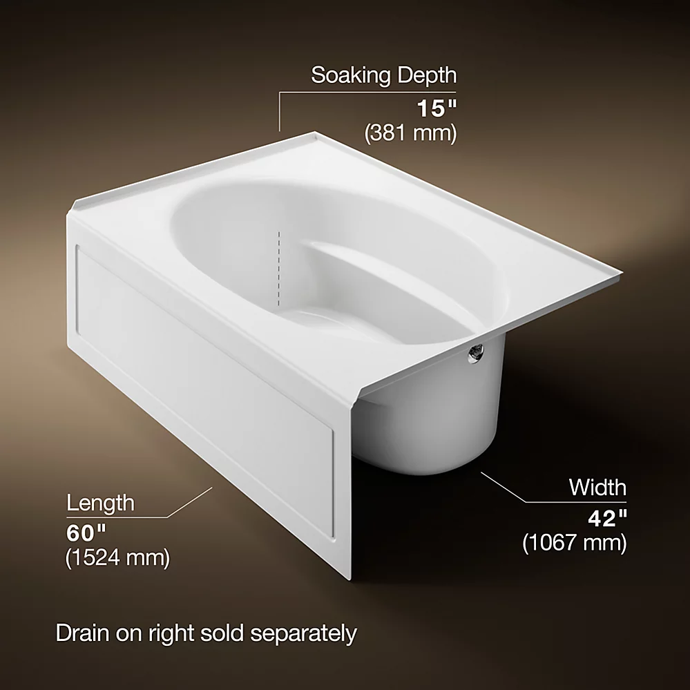 Kohler 1113-RA-0 Windward 60X42 Ia Bath, Rh Drain