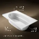 Kohler 1115-L-0 Windward 72X42 Drop-In Bath, 3-Flg Lh
