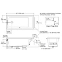 Kohler 1121-LW-0 Underscore Bask Lh 3-Flg 60X30 Bath