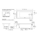 Kohler 1121-RW-96 Underscore Bask Rh 3-Flg 60X30 Bath