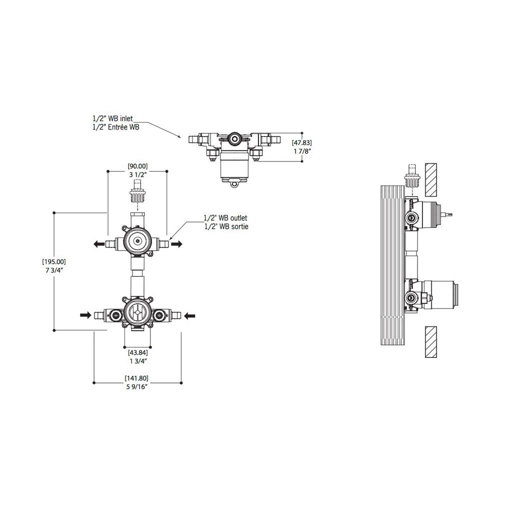 ALT 90810 Uniplex Pressure Balance Valve With Diverter WB 2