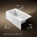 Kohler 1123-LA-0 Archer 60 X 32 Alcove Bath With Integral Apron Integral Flange And Left-Hand Drain