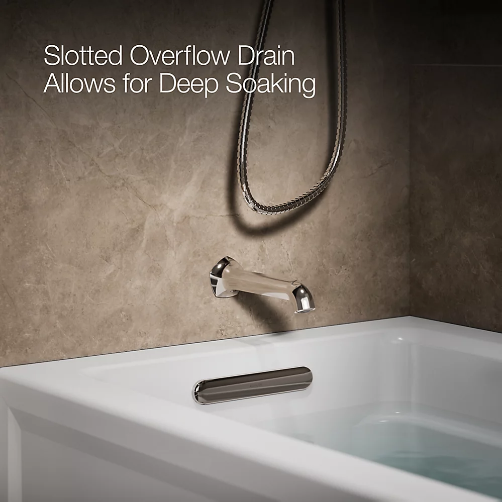 Kohler 1123-LA-0 Archer 60 X 32 Alcove Bath With Integral Apron Integral Flange And Left-Hand Drain