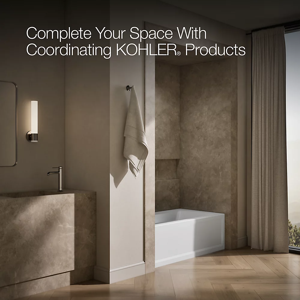 Kohler 1123-LA-0 Archer 60 X 32 Alcove Bath With Integral Apron Integral Flange And Left-Hand Drain