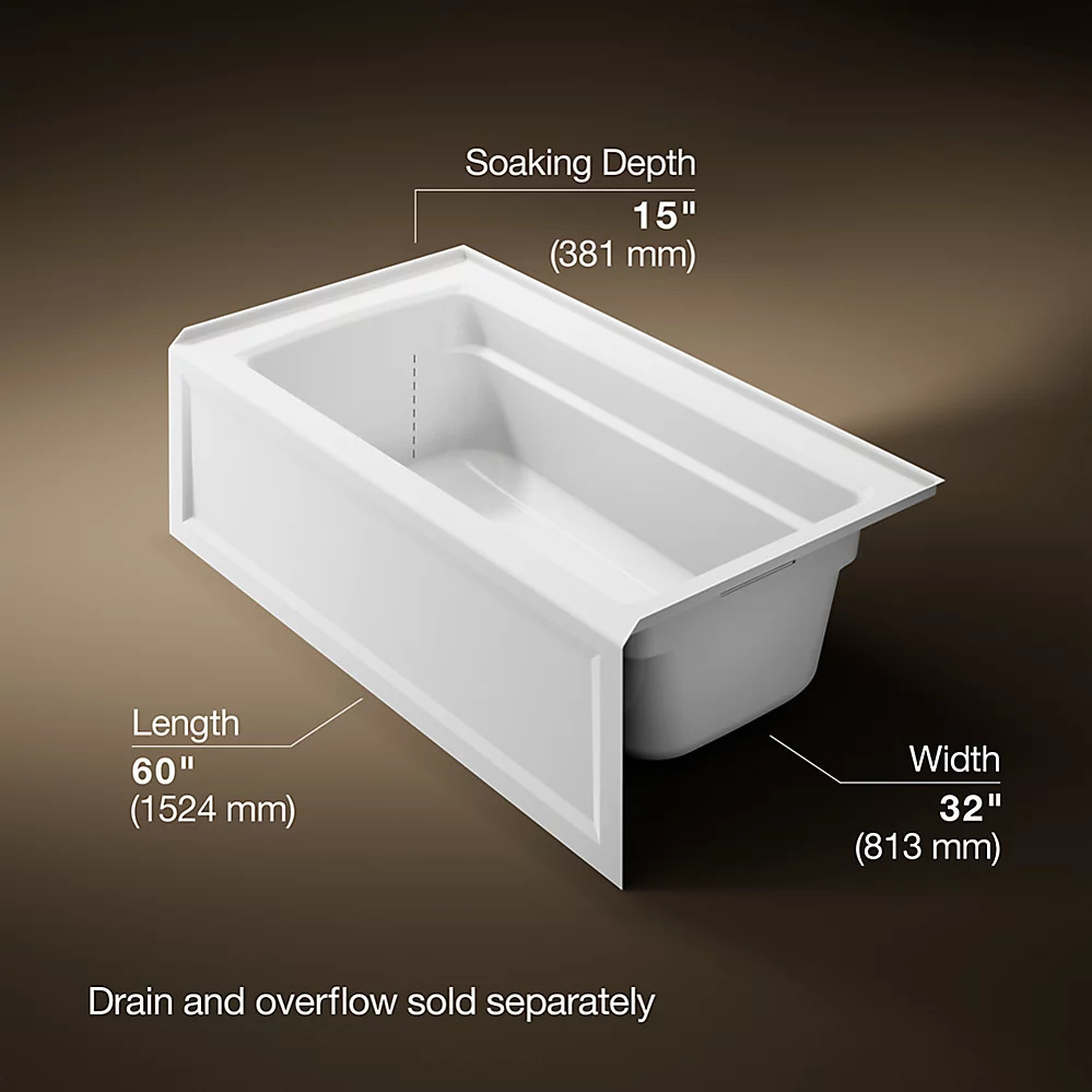 Kohler 1123-RA-0 Archer Ia Bath, 5' Rh Drain