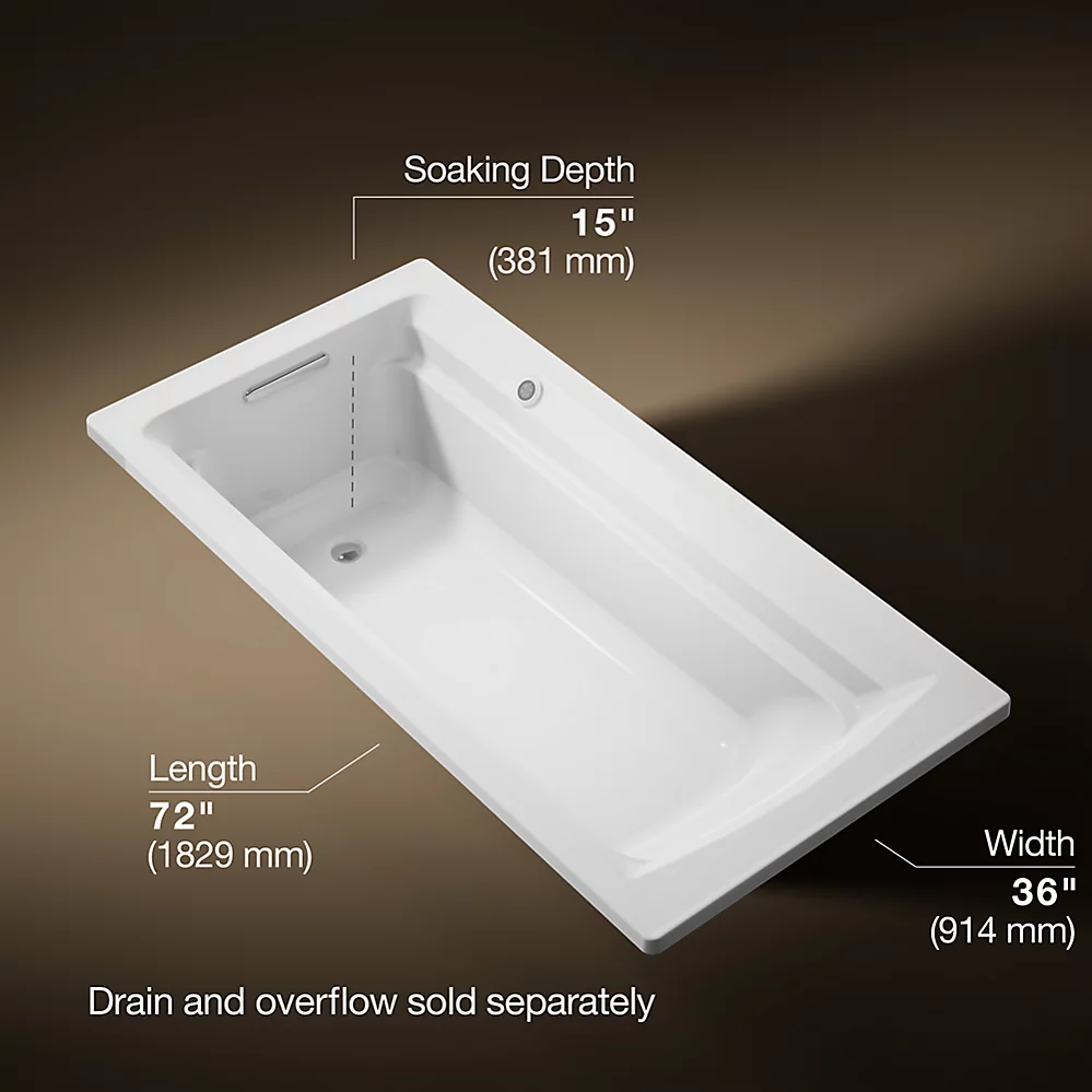 Kohler 1125-W1-0 Archer Bask Drop-In Bath, 6'3922.10