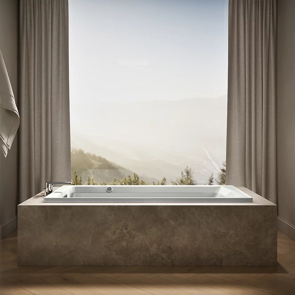 Kohler 1125-W1-95 Archer Bask Drop-In Bath, 6'