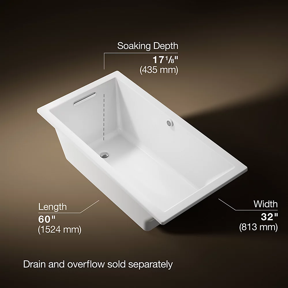 Kohler 1130-W1-0 Underscore Bask Di 60X32 Bath