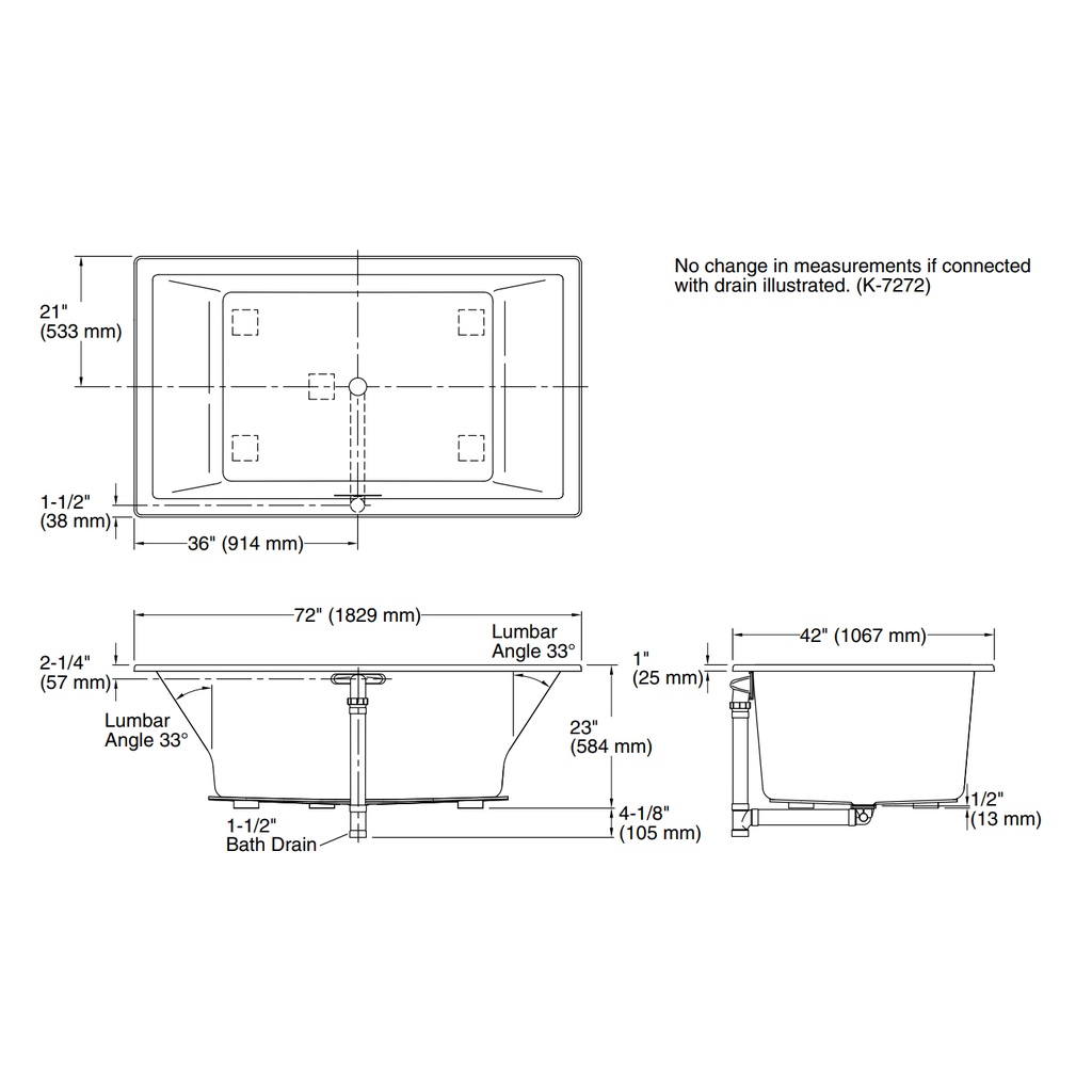 Kohler 1137-0 Underscore Contemporary 6' Bath