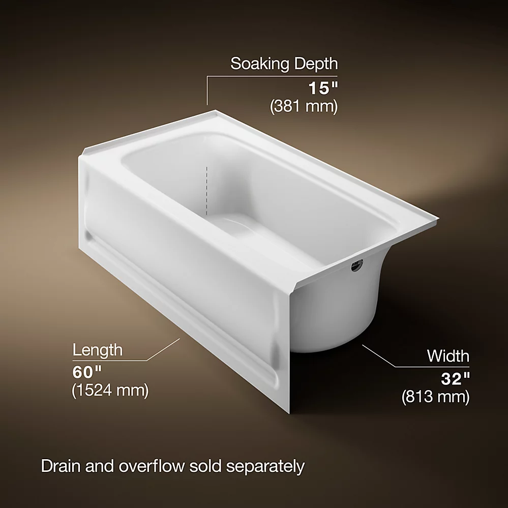 Kohler 1150-RA-0 Bancroft 5' Bath, Rh Apron