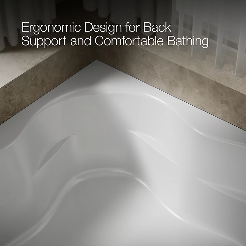 Kohler 1161-F-0 Tercet 60X60 Bath With Flange, Drop-In