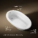 Kohler 1165-S1-0 Sunward 72X42 Oval Bath, Drop-In