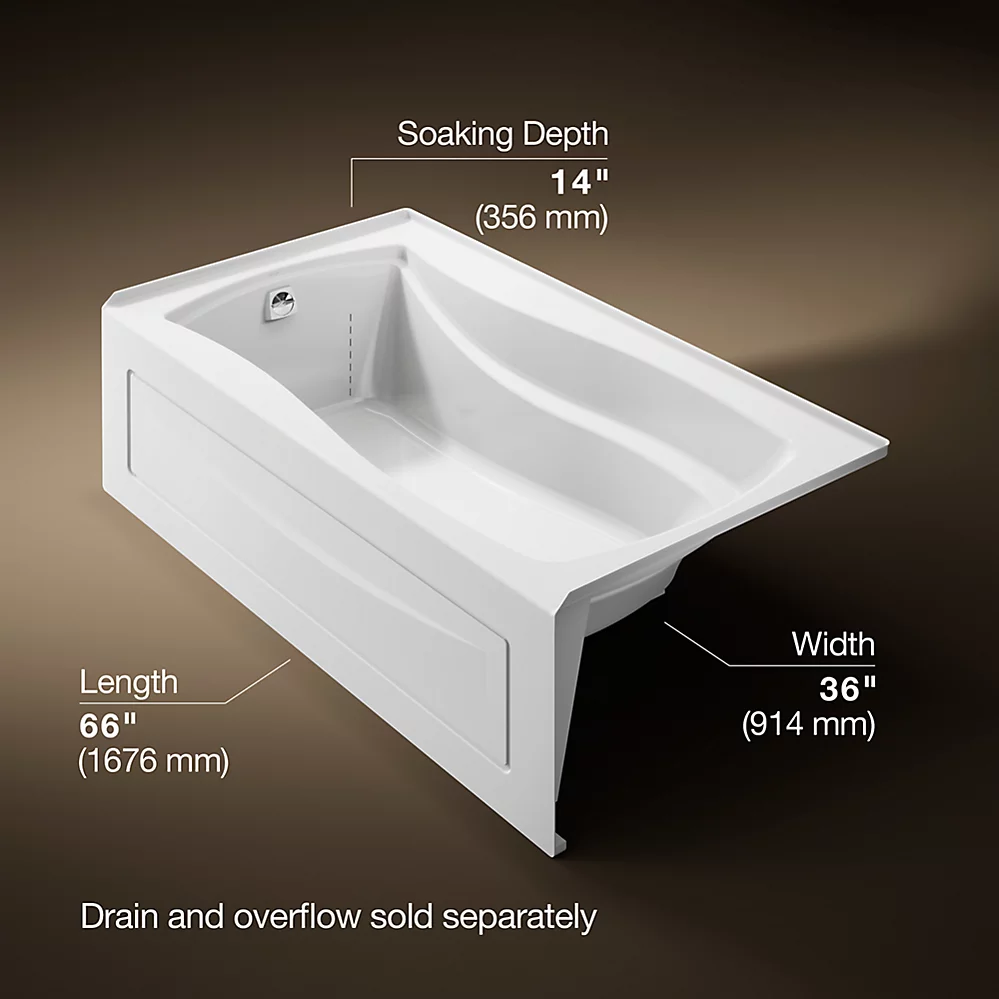 Kohler 1229-LA-0 Mariposa 5.5 Bath, W/Apron, Lh