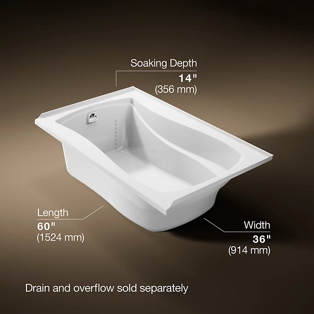 Kohler 1242-L-0 Mariposa 5' Bath/Lh+Flange