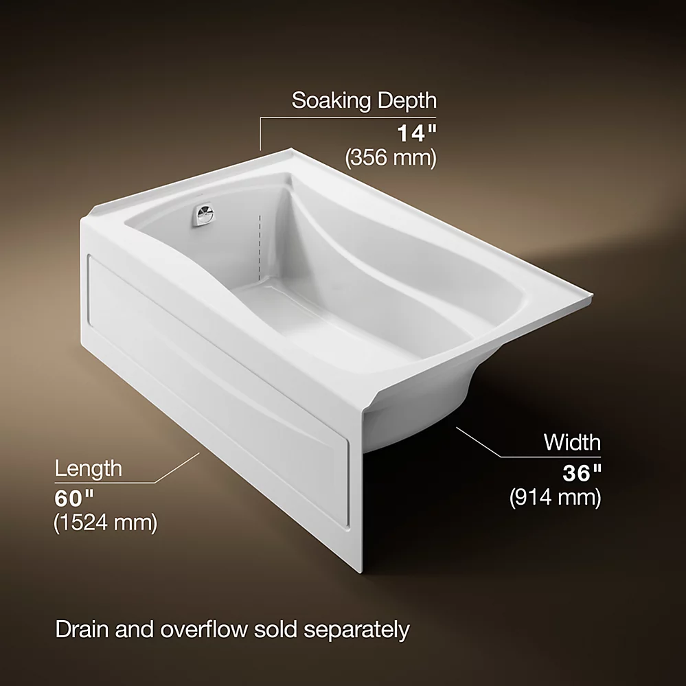 Kohler 1242-LA-0 Mariposa 5' Bath, W/Apron, Lh