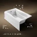 Kohler 1242-LA-0 Mariposa 5' Bath, W/Apron, Lh