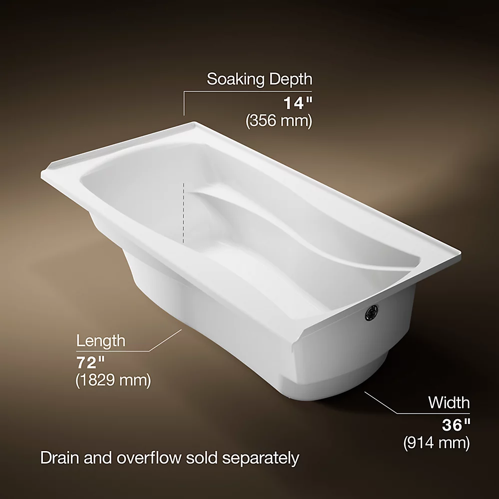 Kohler 1259-R-0 Mariposa 6' Bath/Rh+Flange