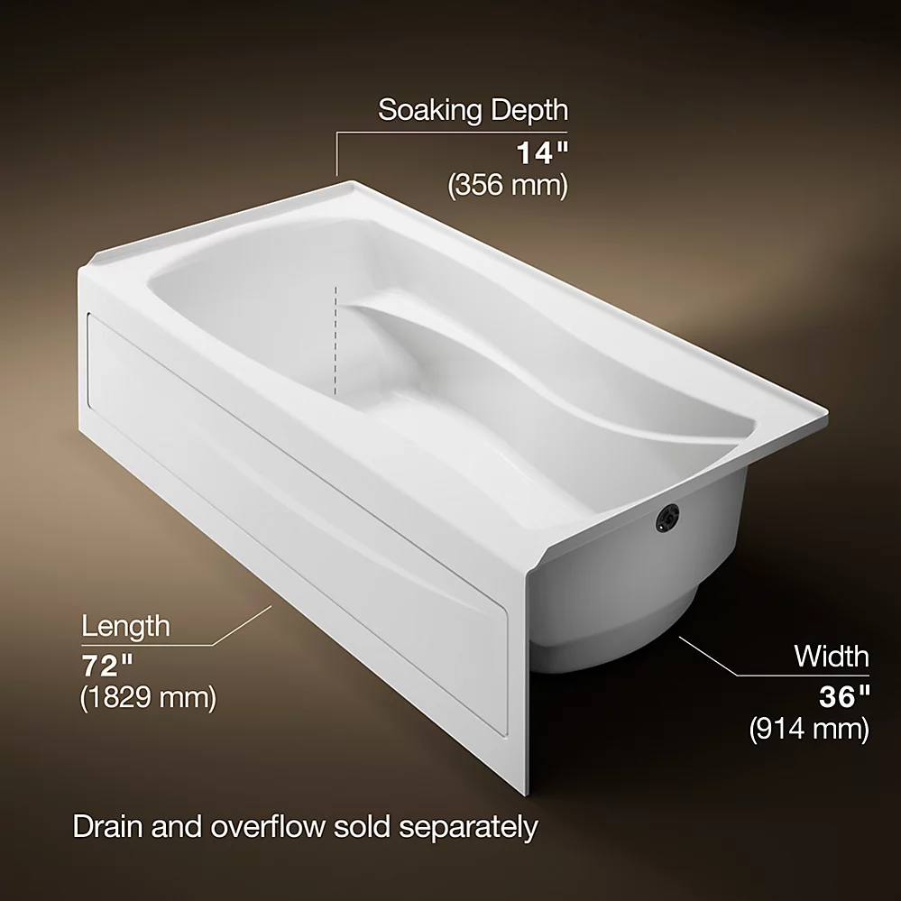 Kohler 1259-RA-0 Mariposa 6' Bath, W/Arpon, Rh