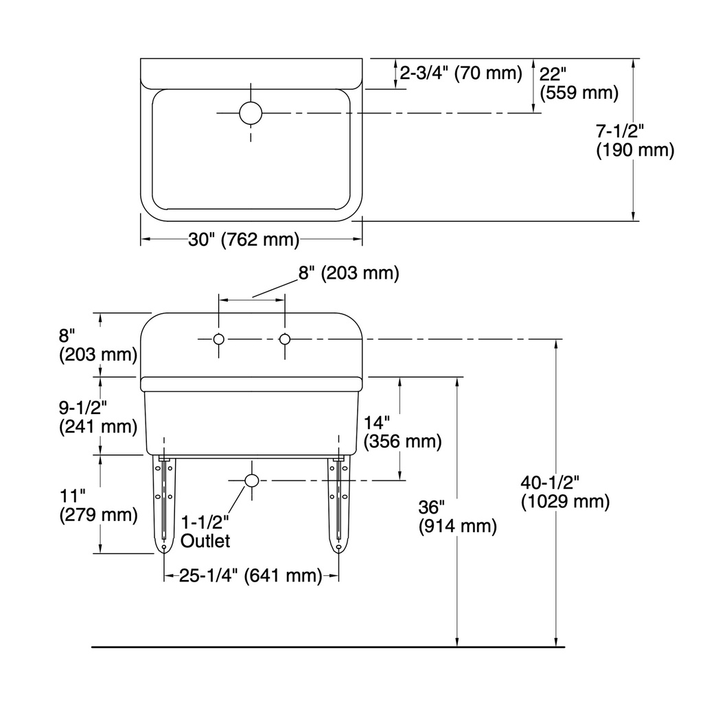 Kohler 12787-0 Gilford 30X22 Sink 8Cc