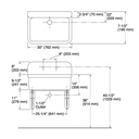 Kohler 12787-0 Gilford 30X22 Sink 8Cc