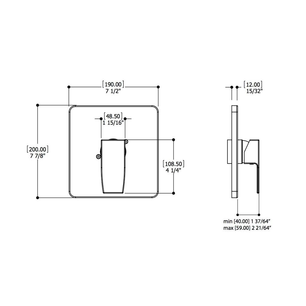 ALT N20722 Riga Pressure Balance Trim Kit Electro Black 2
