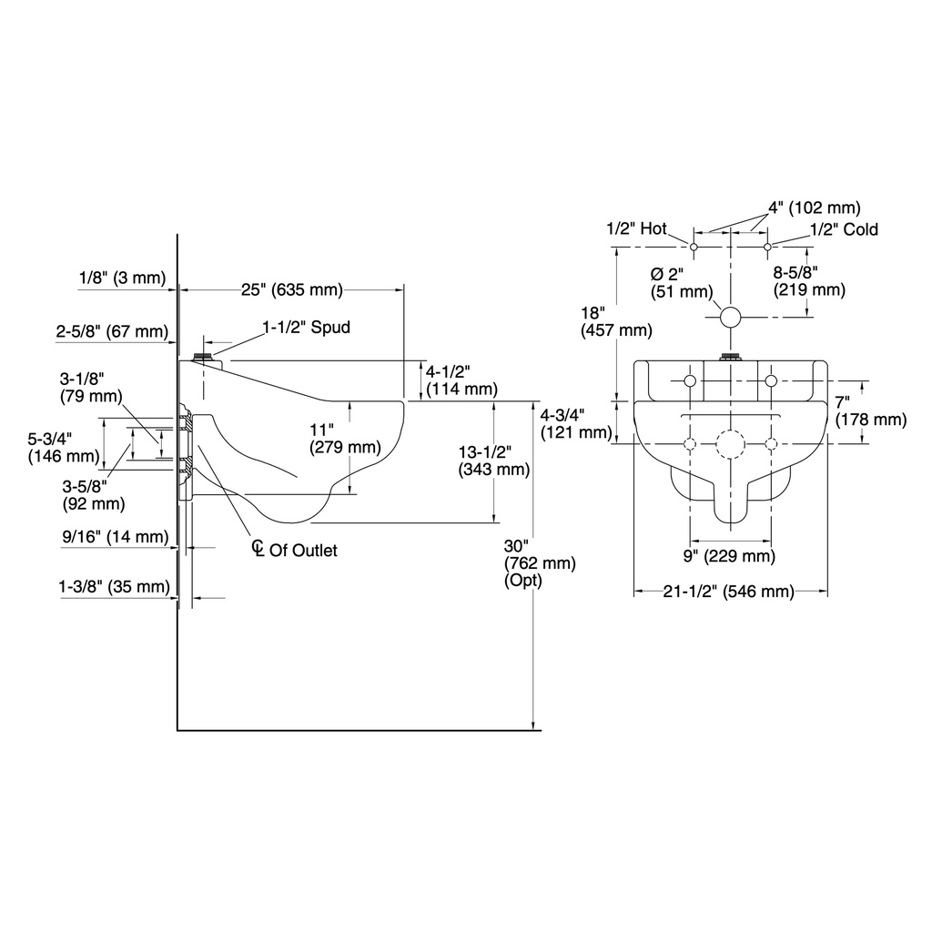Kohler 12867-0 Camerton 25X21 Sink