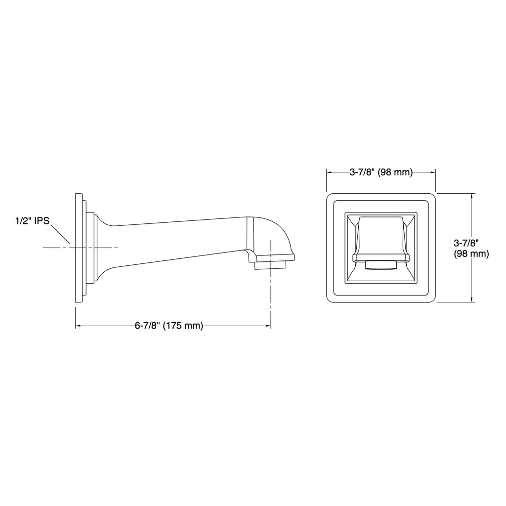 Kohler 13139-A-BN Pinstripe Pure, Wall Mount Spout