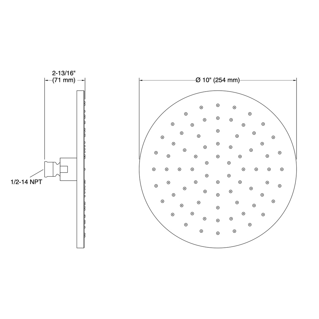 Kohler 13689-2MB 10 Contemporary Round Rain Showerhead