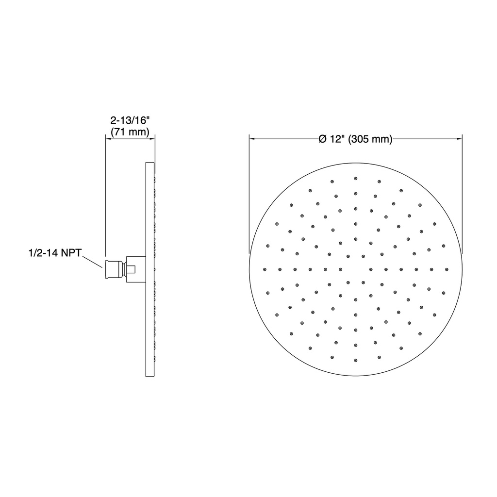 Kohler 13690-BN 12 Contemporary Round Rain Showerhead