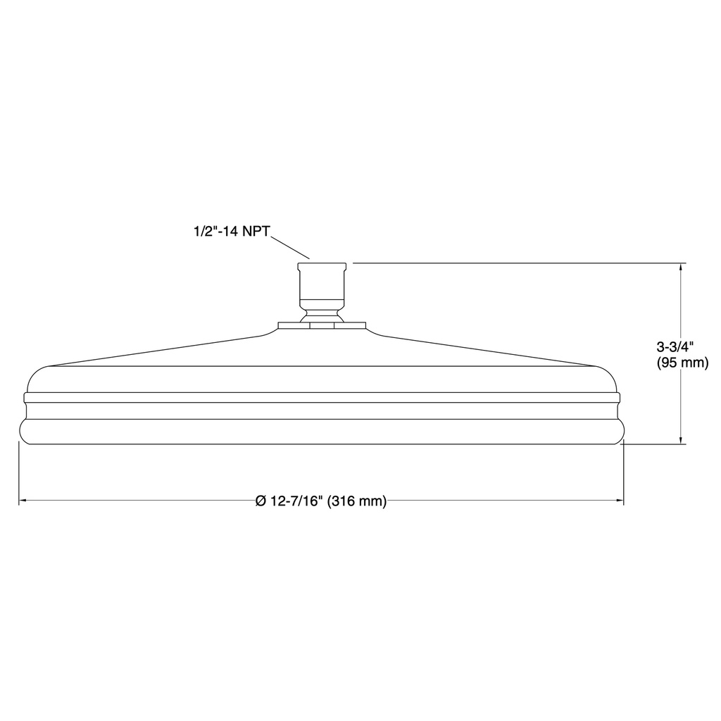 Kohler 13694-BN 12 Traditional Round Rain Showerhead