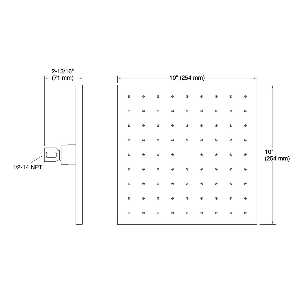 Kohler 13696-2MB 10 Contemporary Square Rain Showerhead