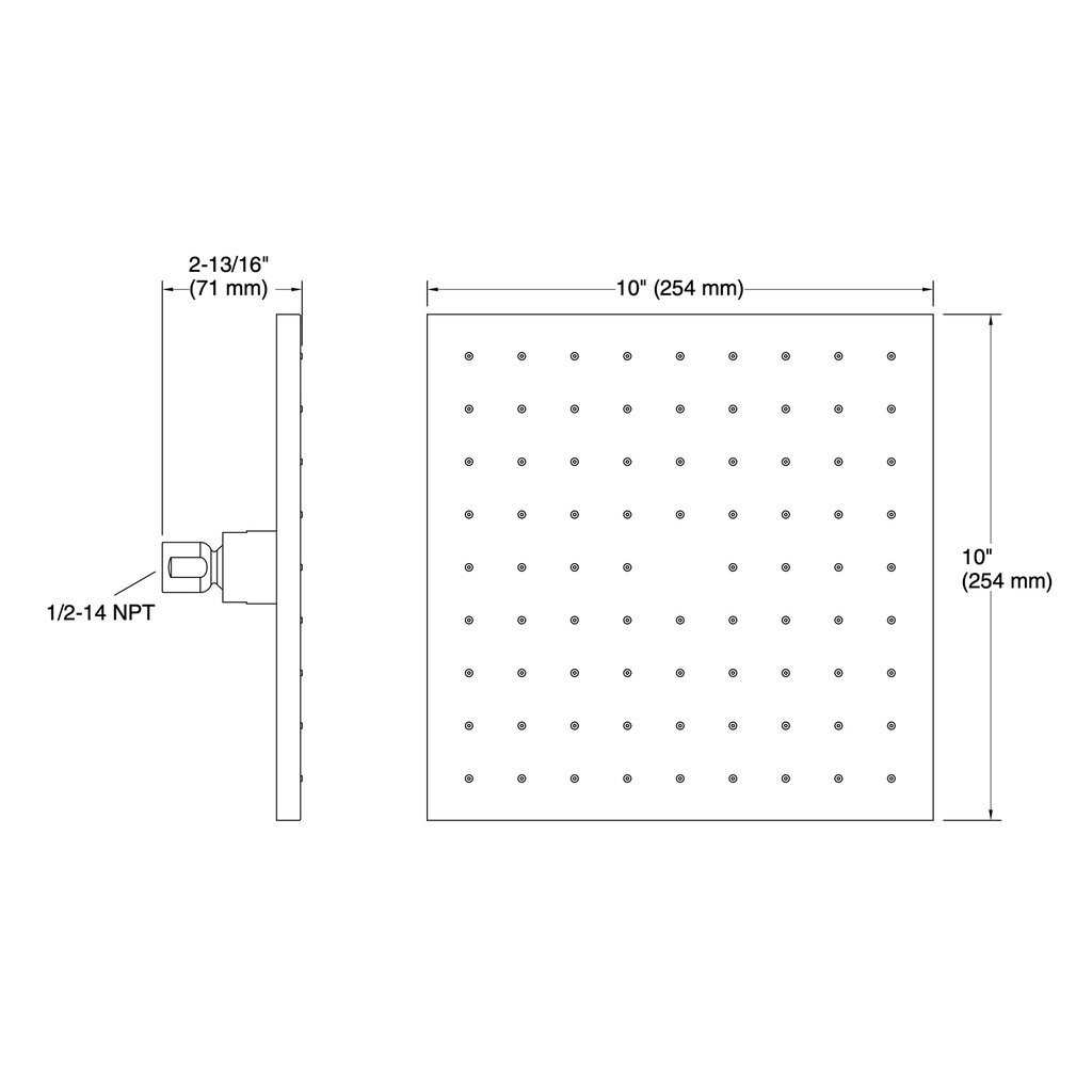 Kohler 13696-G-BN 10 Contemporary Sq Rain Shwhd,1.75Gpm