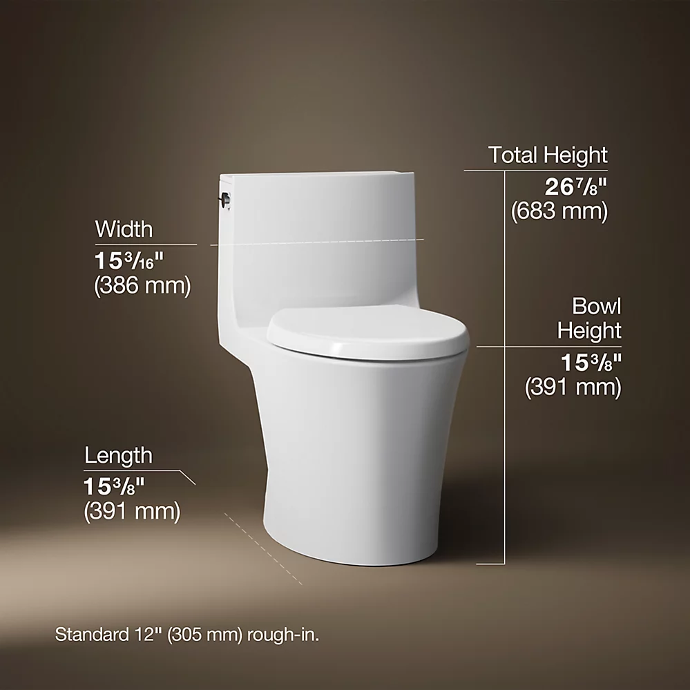 Kohler 1381-0 Veil 1-Pc Dual-Flush Toilet