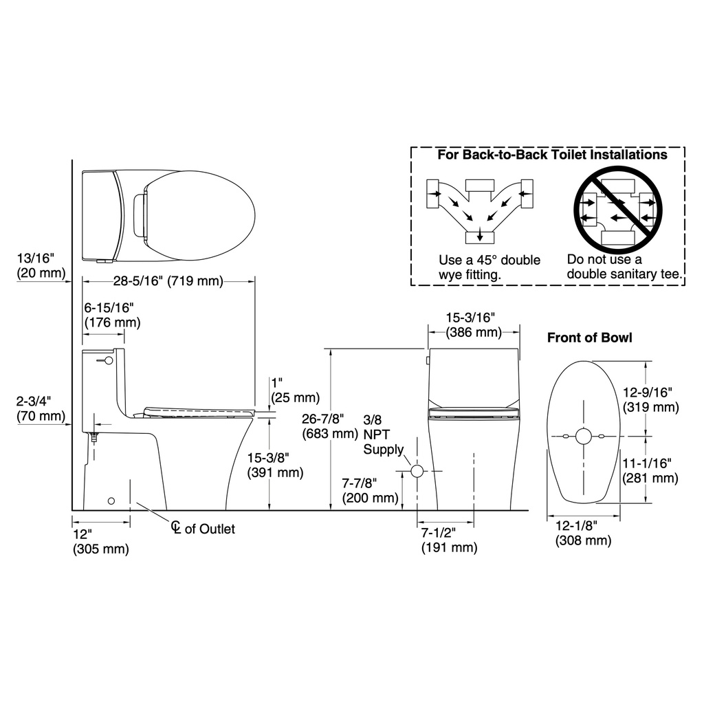 Kohler 1381-0 Veil 1-Pc Dual-Flush Toilet