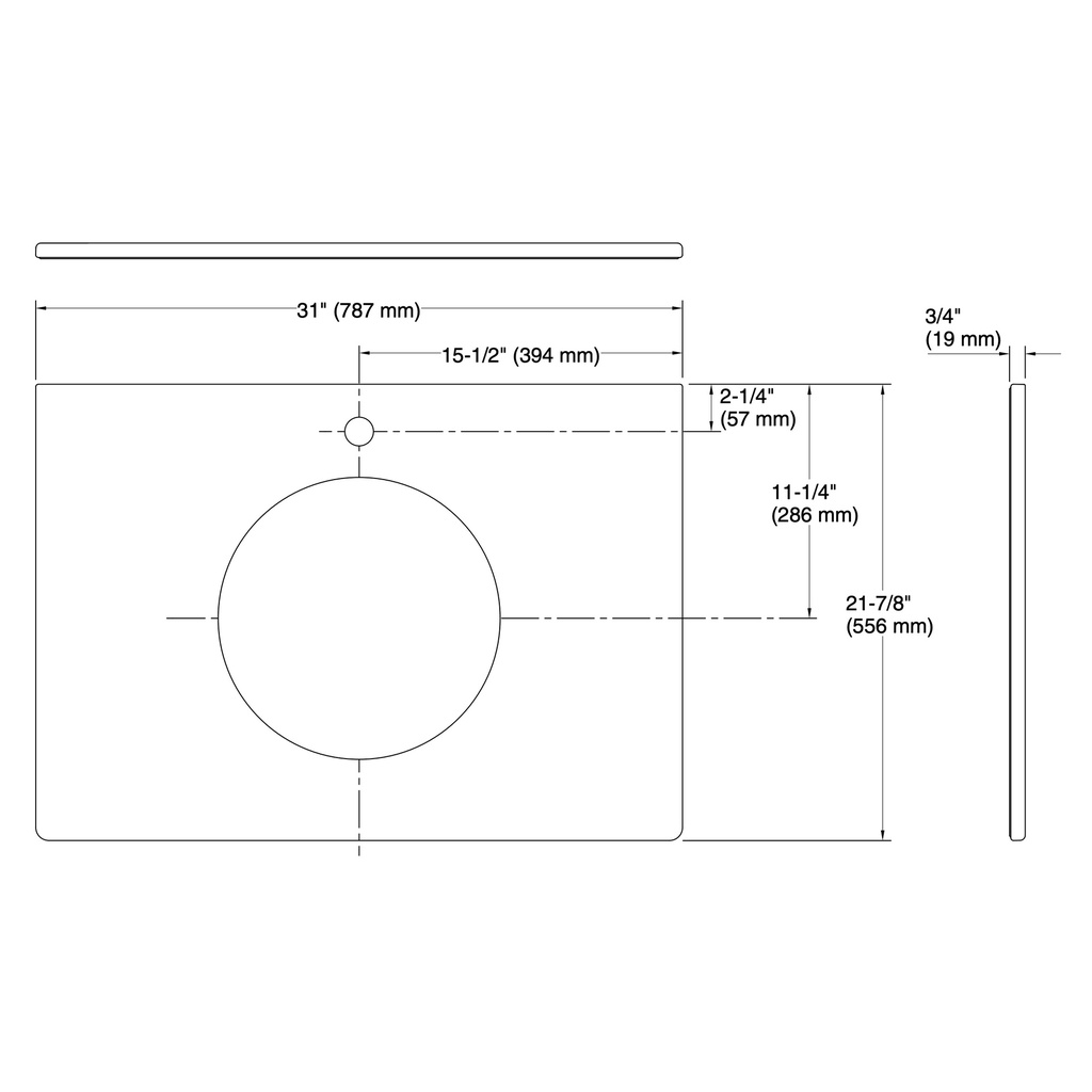 Kohler 14031-BU-96 Marrakesh Vit. Countertop, 1-Hole
