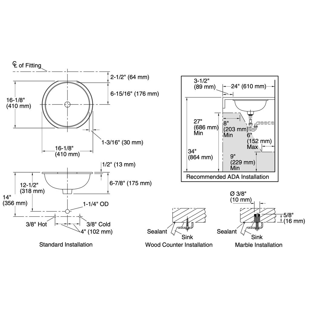 Kohler 14046-BU-96 Marrakesh Camber Uc Lavatory