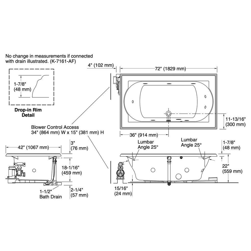 Kohler 1418-JHE-0 Memoirs 6' Flexjet Whirlpool