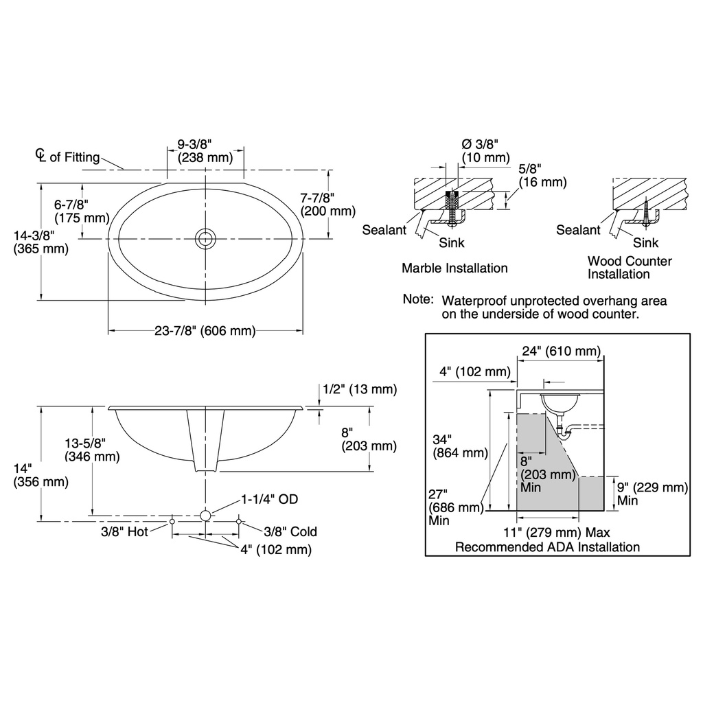 Kohler 14273-SMC-0 Empress Bouquet Undercounter Lav