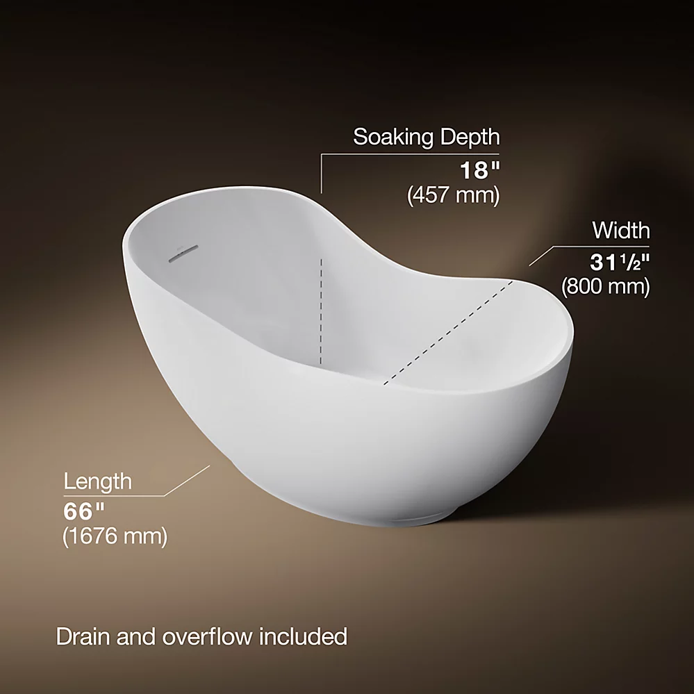 Kohler 1800-0 Abrazo Freestanding Bath