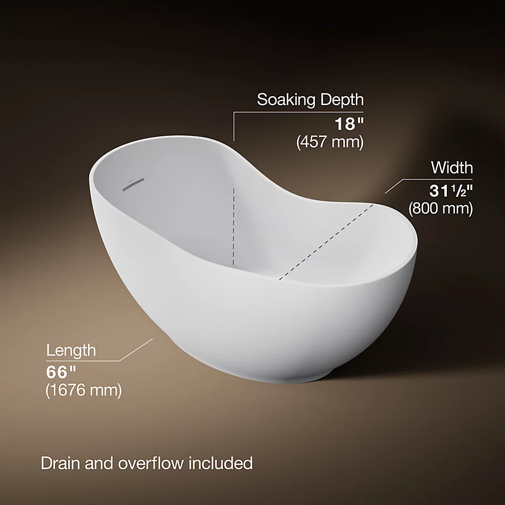 Kohler 1800-HW1 Abrazo Freestanding Bath