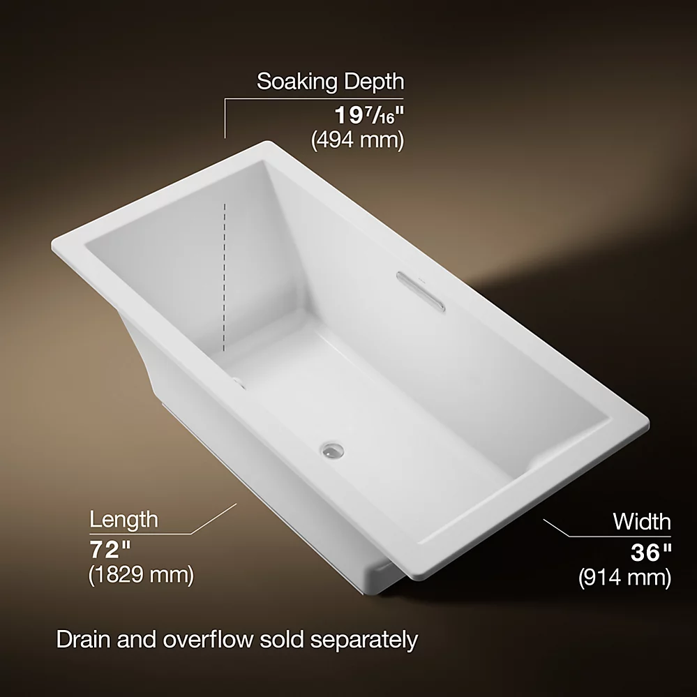 Kohler 1834-W1-0 Underscore Bask Di 72X36 Bath