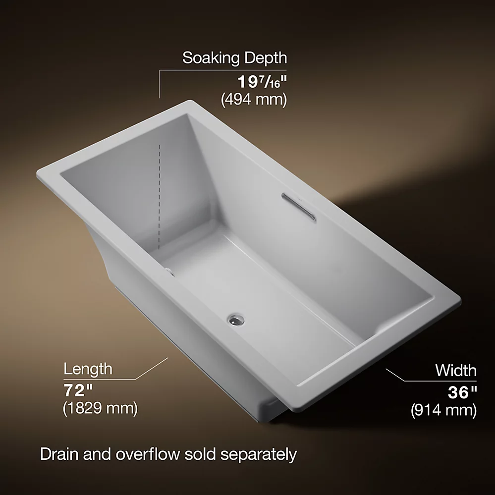 Kohler 1834-W1-95 Underscore Bask Di 72X36 Bath